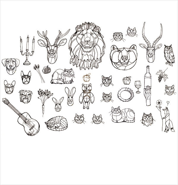 HAyU animals PEEL AND STICK MURAL