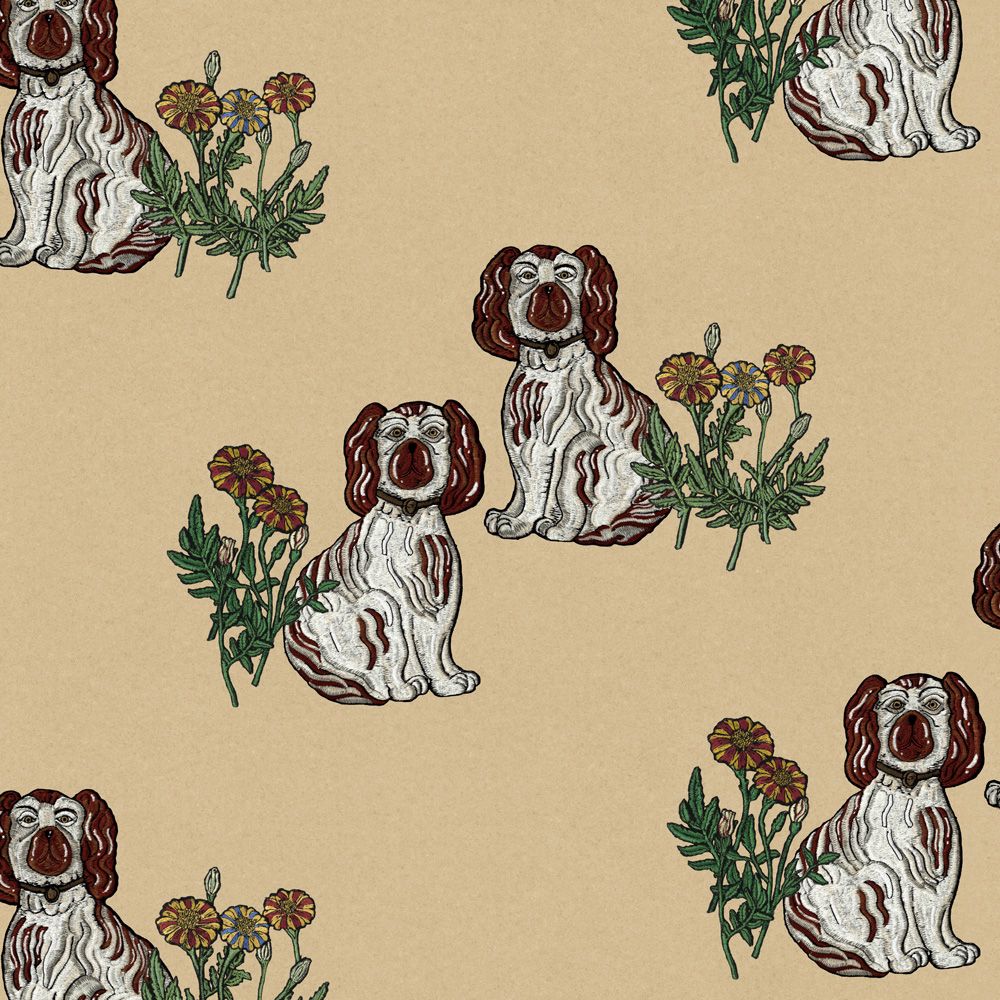 Chiens jumeaux Dusty Citron 3 m long WALLPAPER