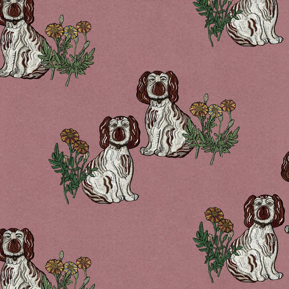 Chiens jumeaux Dusty Rose 3 m long WALLPAPER