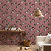 Chiens jumeaux Dusty Rose 2.7 m long PEEL AND STICK WALLPAPER