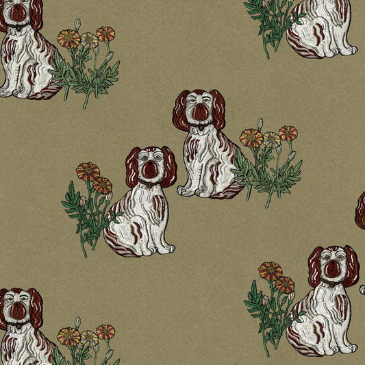 SAMPLE Chiens jumeaux Smoke Sage PEEL AND STICK WALLPAPER