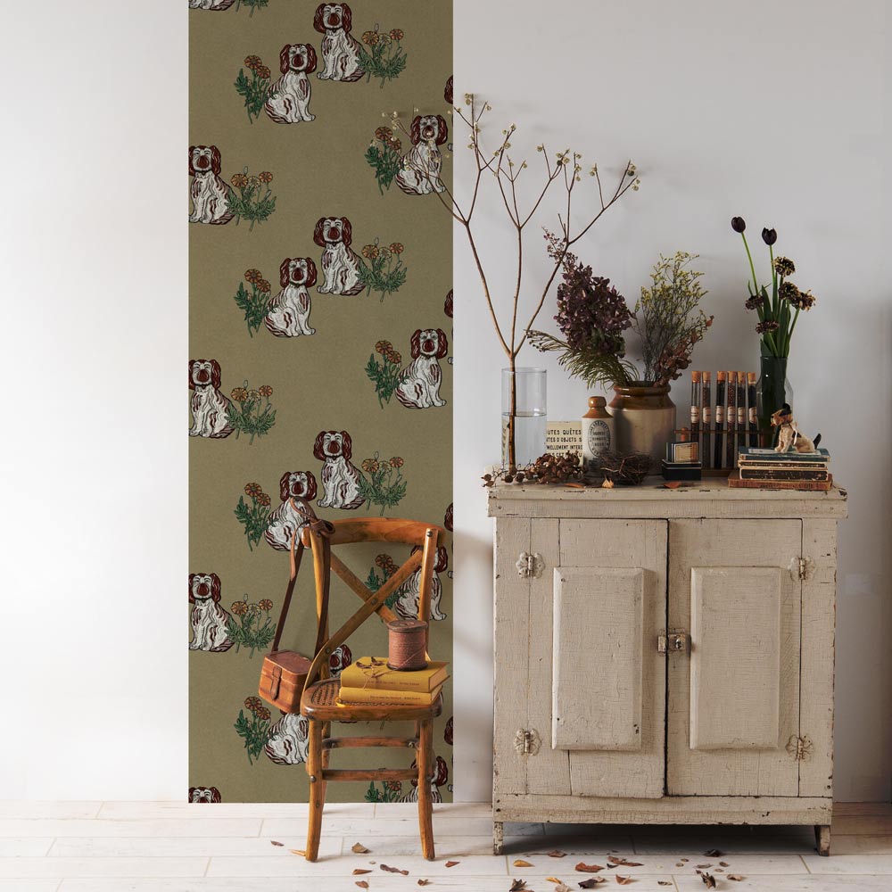 Chiens jumeaux Dusty Rose 3 m long WALLPAPER