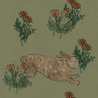 Mon lapin Smoke Olive 3.3 m long PEEL AND STICK WALLPAPER