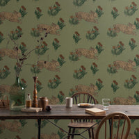 SAMPLE Mon lapin Smoke Olive PEEL AND STICK WALLPAPER