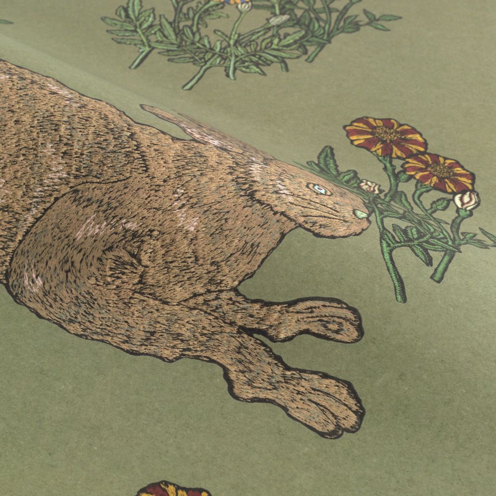 Mon lapin Smoke Olive 3.3 m long WALLPAPER