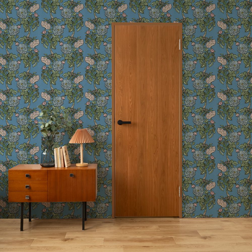 Romance Smoke Blue 2.5 m long PEEL AND STICK WALLPAPER