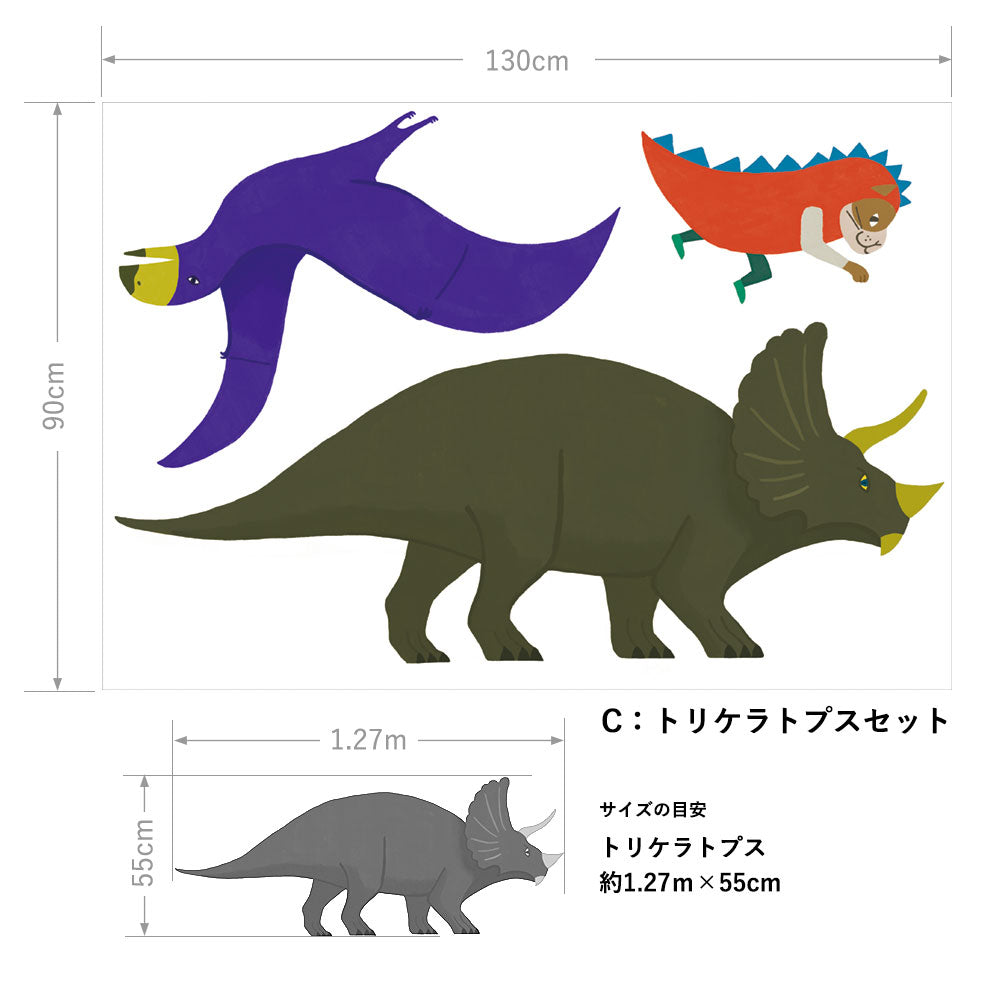 What is the Room Next Door Like? Dinosaur room C: Triceratops Set WALL DECAL