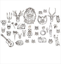 HAyU animals PEEL AND STICK MURAL