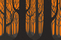 What is the Room Next Door Like? Ghost forest wallpaper Orange MURAL