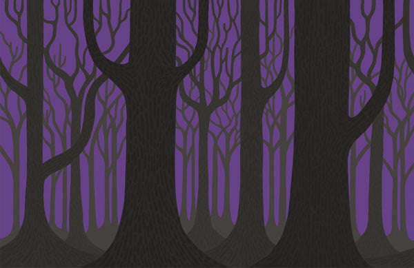 What is the Room Next Door Like? Ghost forest wallpaper Purple MURAL