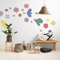 Bird and Flower colorful C WALL DECAL