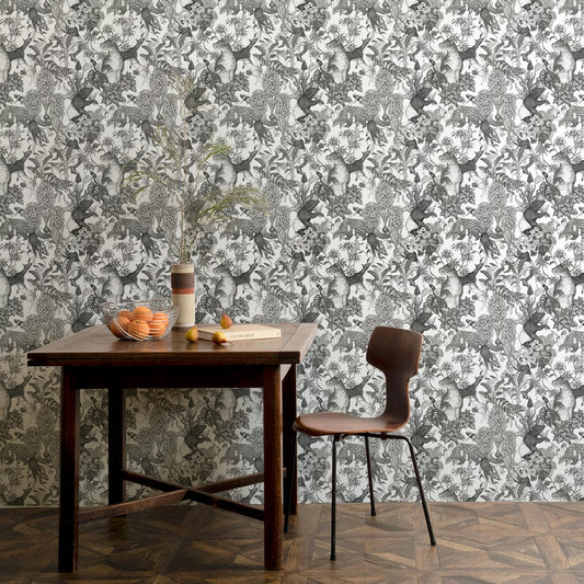 Tropical rainforest Black 2.7 m long PEEL AND STICK WALLPAPER