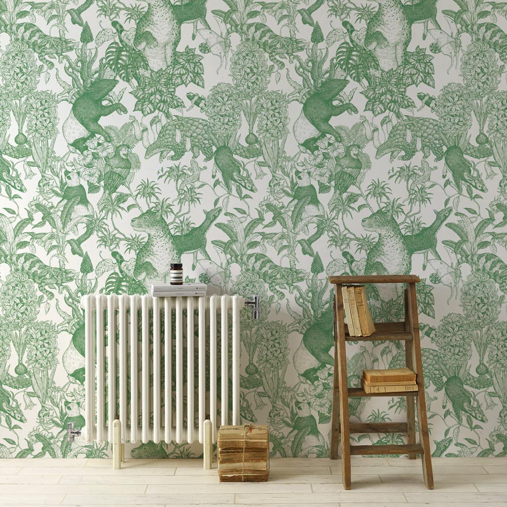 Tropical rainforest／Double Green 3 m long PEEL AND STICK WALLPAPER