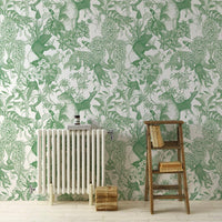 Tropical rainforest／Double Green 2.5 m long PEEL AND STICK WALLPAPER