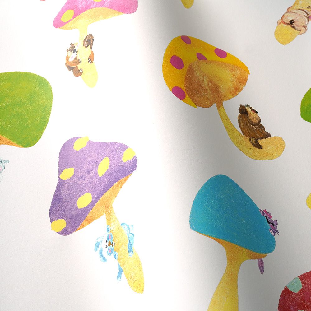 Flying Mushrooms in the Sky White 3.3 m long WALLPAPER