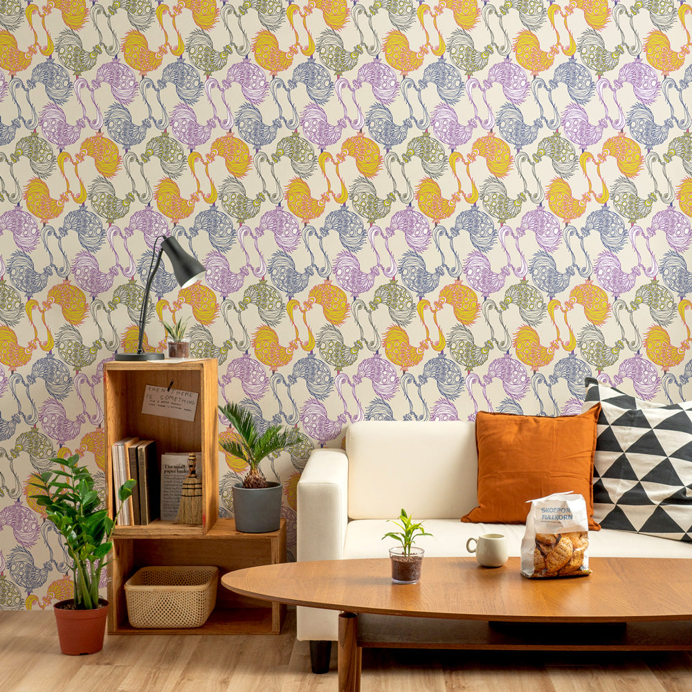 TRICK Beige 2.5 m long WALLPAPER