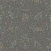 SAMPLE over botanical charcoal gray WALLPAPER