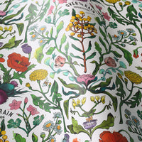 over botanical white 2.5 m long WALLPAPER