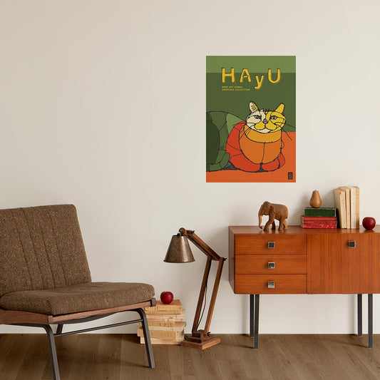 HAyU ANIMAL ART POSTER Multi color Cat A2 Size POSTER