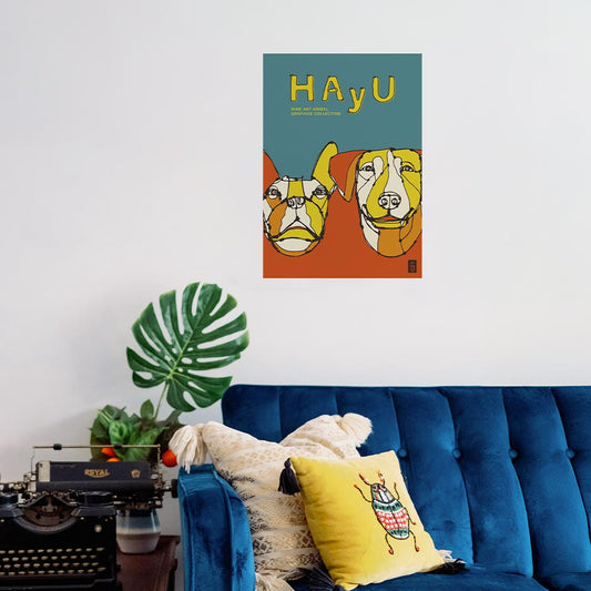HAyU ANIMAL ART POSTER Multi color Dog A3 Size POSTER