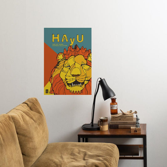 HAyU ANIMAL ART POSTER Multi color Lion A2 Size POSTER