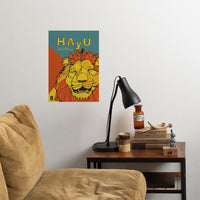 HAyU ANIMAL ART POSTER Multi color Lion A3 Size POSTER