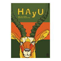 HAyU ANIMAL ART POSTER Multi color Impala A2 Size PEEL AND STICK POSTER