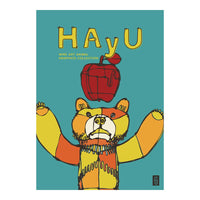 HAyU ANIMAL ART POSTER Multi color HAyU Bear A2 Size PEEL AND STICK POSTER