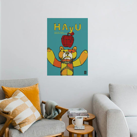 HAyU ANIMAL ART POSTER Multi color HAyU Bear A2 Size POSTER