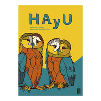 HAyU ANIMAL ART POSTER Multi color Owl A3 Size POSTER