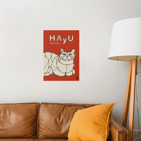 HAyU ANIMAL ART POSTER Single color Cat A3 Size POSTER