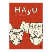 HAyU ANIMAL ART POSTER Single color Dog A3 Size PEEL AND STICK POSTER