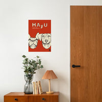 HAyU ANIMAL ART POSTER Single color Dog A3 Size PEEL AND STICK POSTER