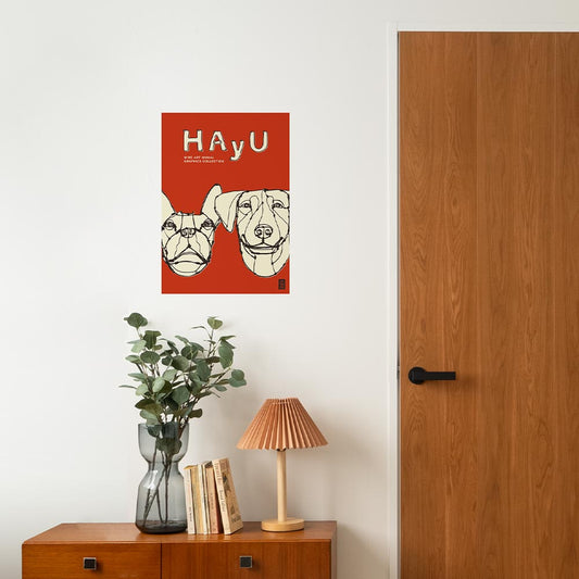 HAyU ANIMAL ART POSTER Single color Dog A3 Size PEEL AND STICK POSTER