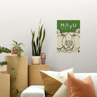 HAyU ANIMAL ART POSTER Single color Grizzly A3 Size PEEL AND STICK POSTER