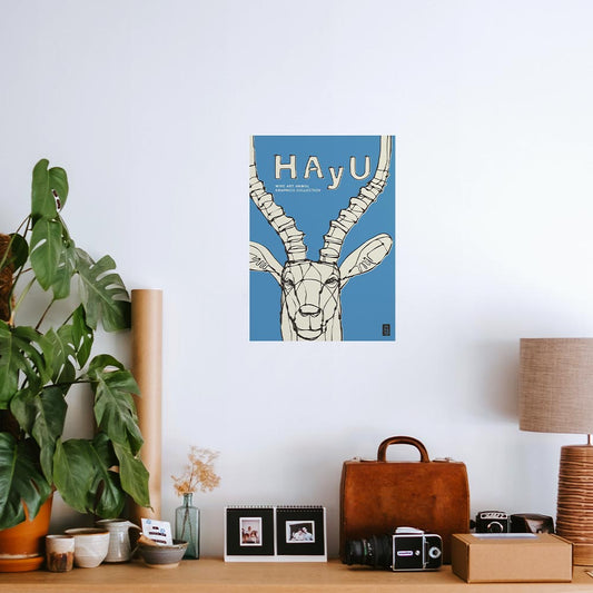 HAyU ANIMAL ART POSTER Single color Impala A3 Size POSTER