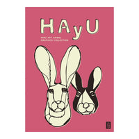 HAyU ANIMAL ART POSTER Single color Rabbit A3 Size PEEL AND STICK POSTER