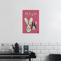HAyU ANIMAL ART POSTER Single color Rabbit A3 Size PEEL AND STICK POSTER