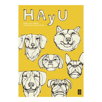 HAyU ANIMAL ART POSTER Single color SIX DOGS A2 Size POSTER