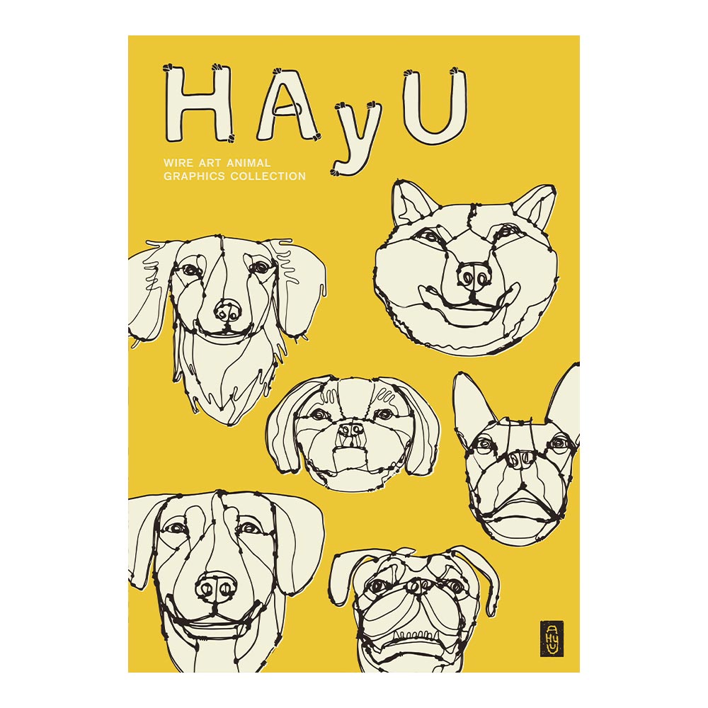HAyU ANIMAL ART POSTER Single color SIX DOGS A2 Size POSTER