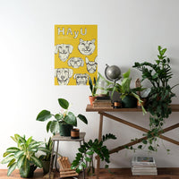 HAyU ANIMAL ART POSTER Single color SIX DOGS A2 Size POSTER