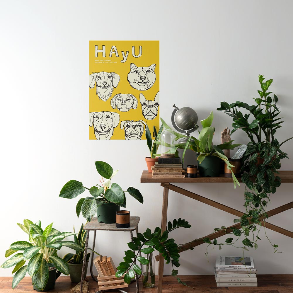 HAyU ANIMAL ART POSTER Single color SIX DOGS A2 Size POSTER