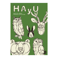HAyU ANIMAL ART POSTER Single color FOREST ANIMALS A3 Size POSTER