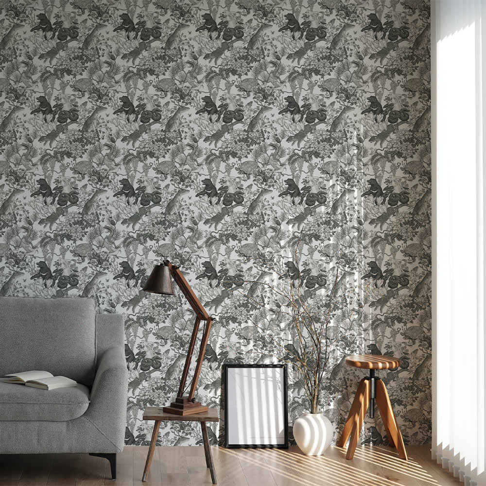 Japanese forest Black 3 m long PEEL AND STICK WALLPAPER