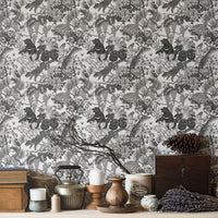 Japanese forest Black 3.3 m long PEEL AND STICK WALLPAPER