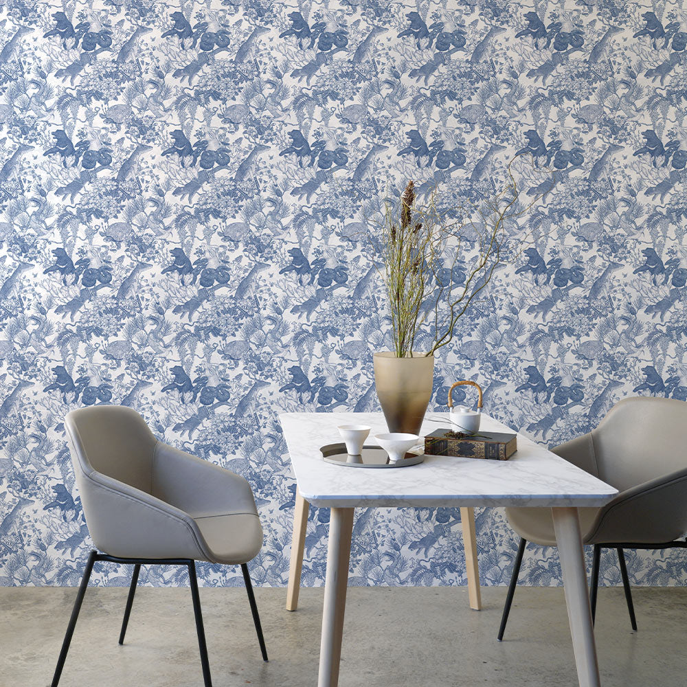 SAMPLE Japanese forest Blue WALLPAPER