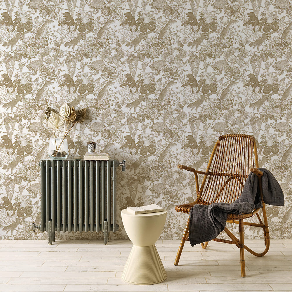 SAMPLE Japanese forest Brown PEEL AND STICK WALLPAPER