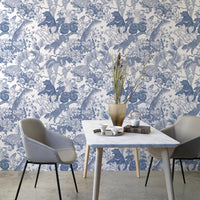 Japanese forest／Double Blue 2.5 m long PEEL AND STICK WALLPAPER