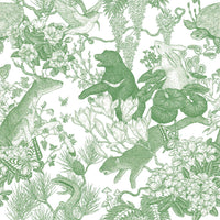 Japanese forest Green 2.5 m long WALLPAPER