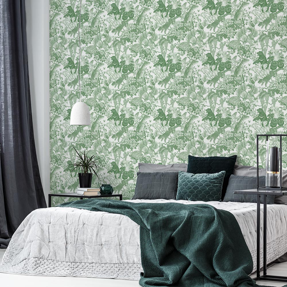 Japanese forest Green 2.7 m long WALLPAPER